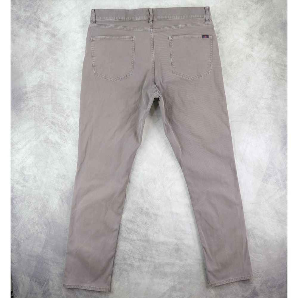 Faherty Comfort Twill 5-Pocket Pant Mens 36x32 Grey Cotton Stretch Straight Leg - Picture 2 of 12